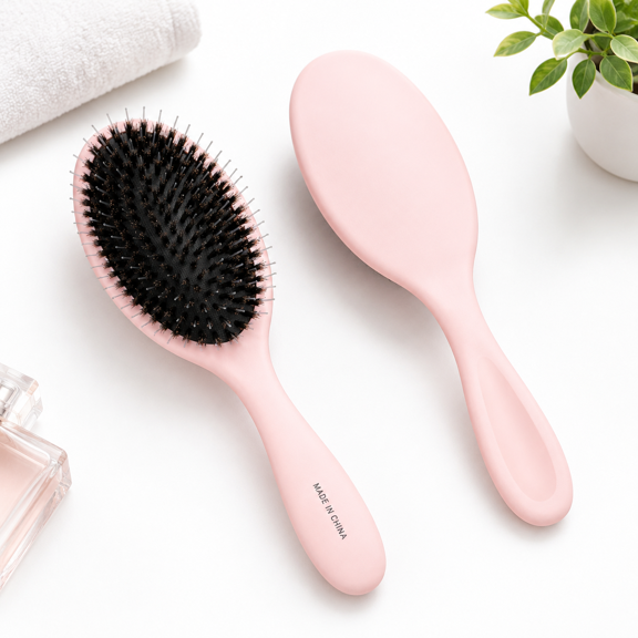 Bristle Hair Brush For Fine & Extensions Pink