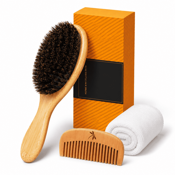 Bristle Hair Brush Set Large For Thin & Fine
