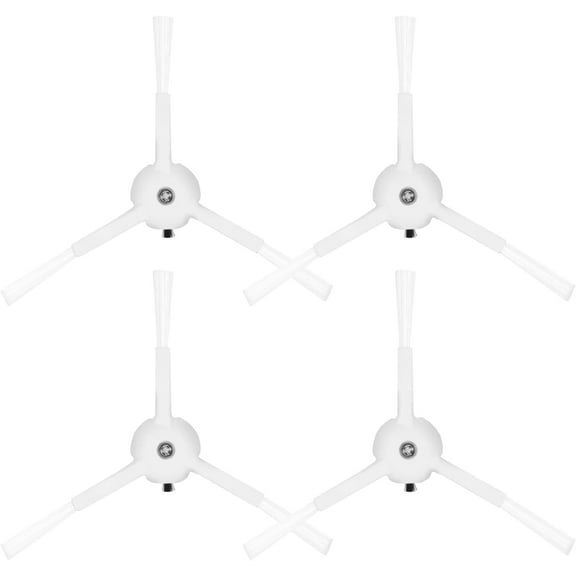 Bristle Side Brushes (4 Pack) Compatible with Roborock Q7, Q7Max, Q Revo, S7MaxV, S8, S7, S6, S5, S4 and E Series Robot Vacuum, White