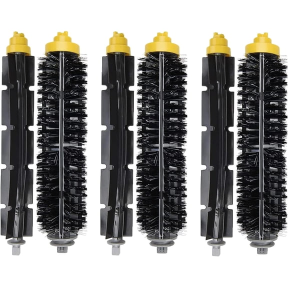 Bristle and Flexible Beater Brush Compatible with iRobot Roomba 600 700 Series 614 650 670 675 690 760 770 780 Replacement Roller Brush 3 Sets