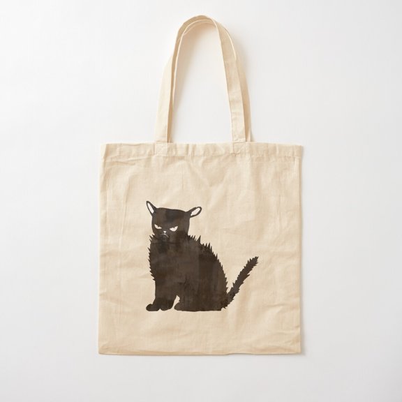 Bristly Black Cat Cotton Tote Bag Canvas Tote Bag, Family Gift For Mother, Her
