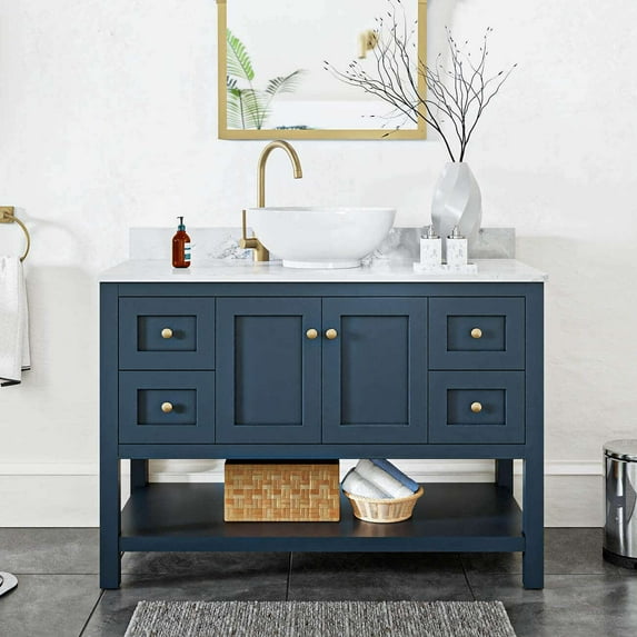 Bristol 48 Inch Modern Console Vanity with Vessel Sink - Navy
