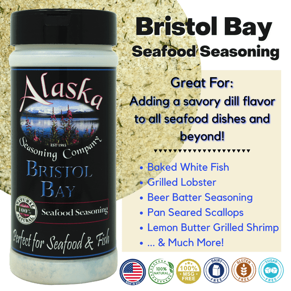 Bristol Bay Seafood Seasoning Mix Blended With 100% Natural Mixed Spices & Seafood Seasonings - Alaska Seasoning Company