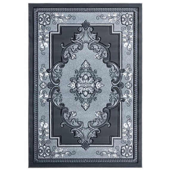 Bristol Fallon Gray Rectangle Area Rug - 7 ft. 10 in. x 10 ft. 6 in.
