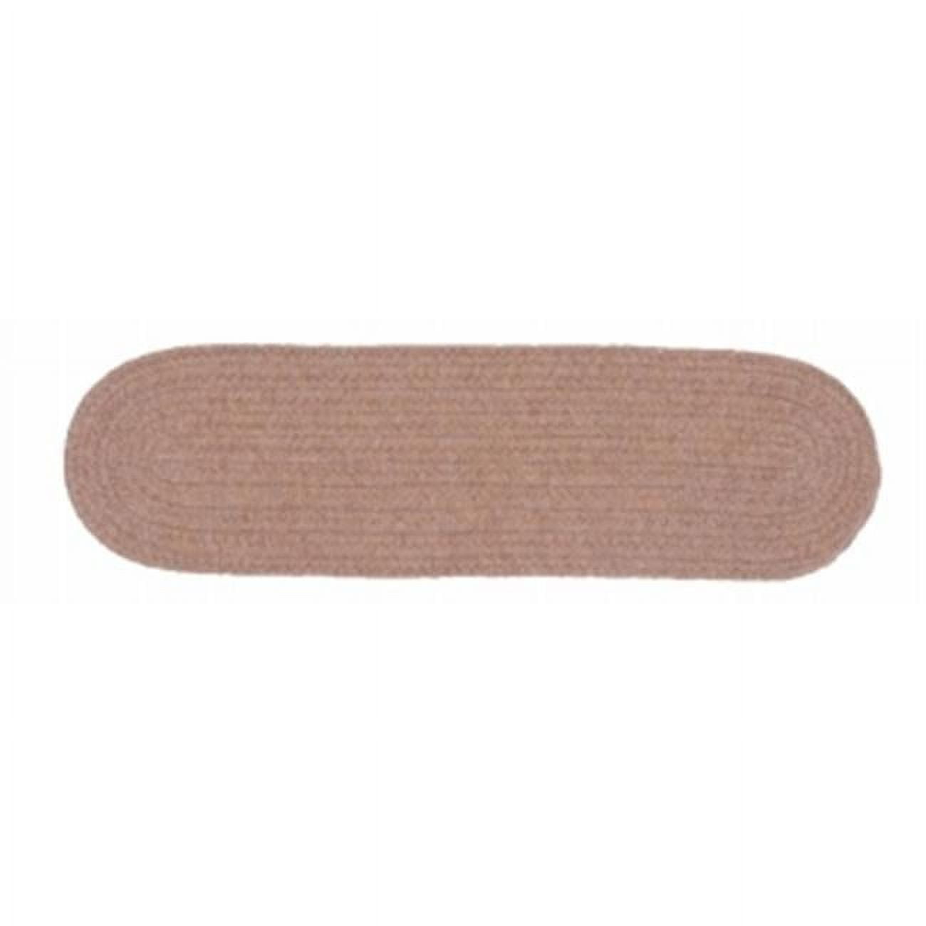 Mocha Wool Blend Braided Oval Stair Tread