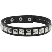 Bristol Novelty BA185 Punk Studded Choker, Gothic Rock Heavy Metal Leather Choker Accessories Adjustable For Halloween Party Stage Performance Cosplay Women MenBlack