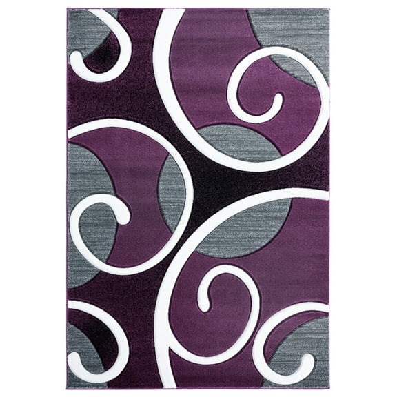 Bristol Riley Plum Area Rug 5'3" x 7'6"