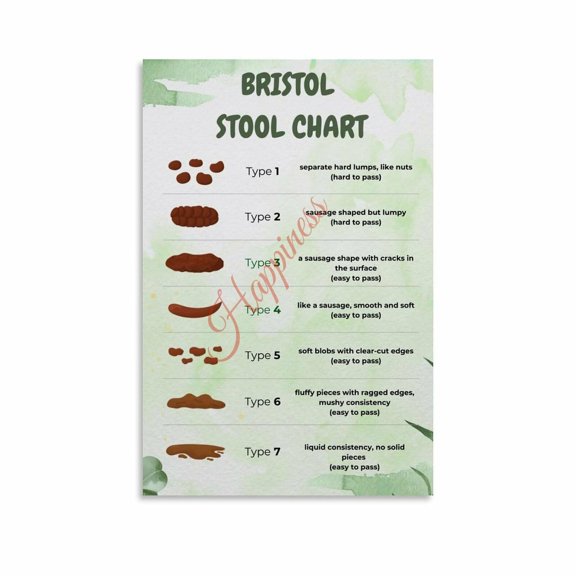 Bristol Stool Chart Poster Digestive Health Bowel Movement Guide (16) Canvas Painting Wall Art