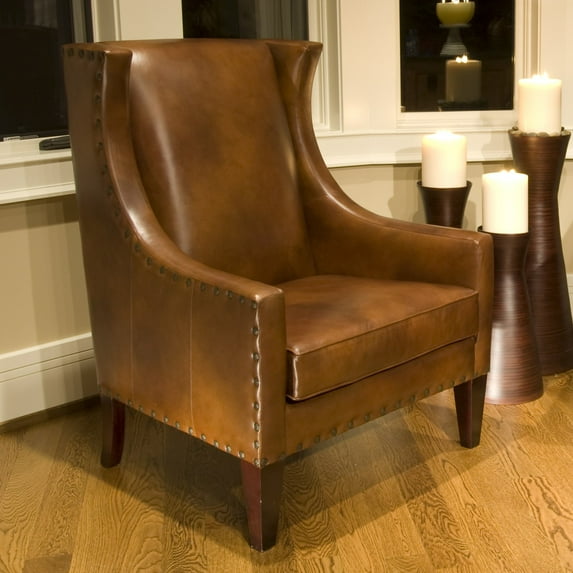 Bristol Top Grain Leather Accent Chair in Rustic Color