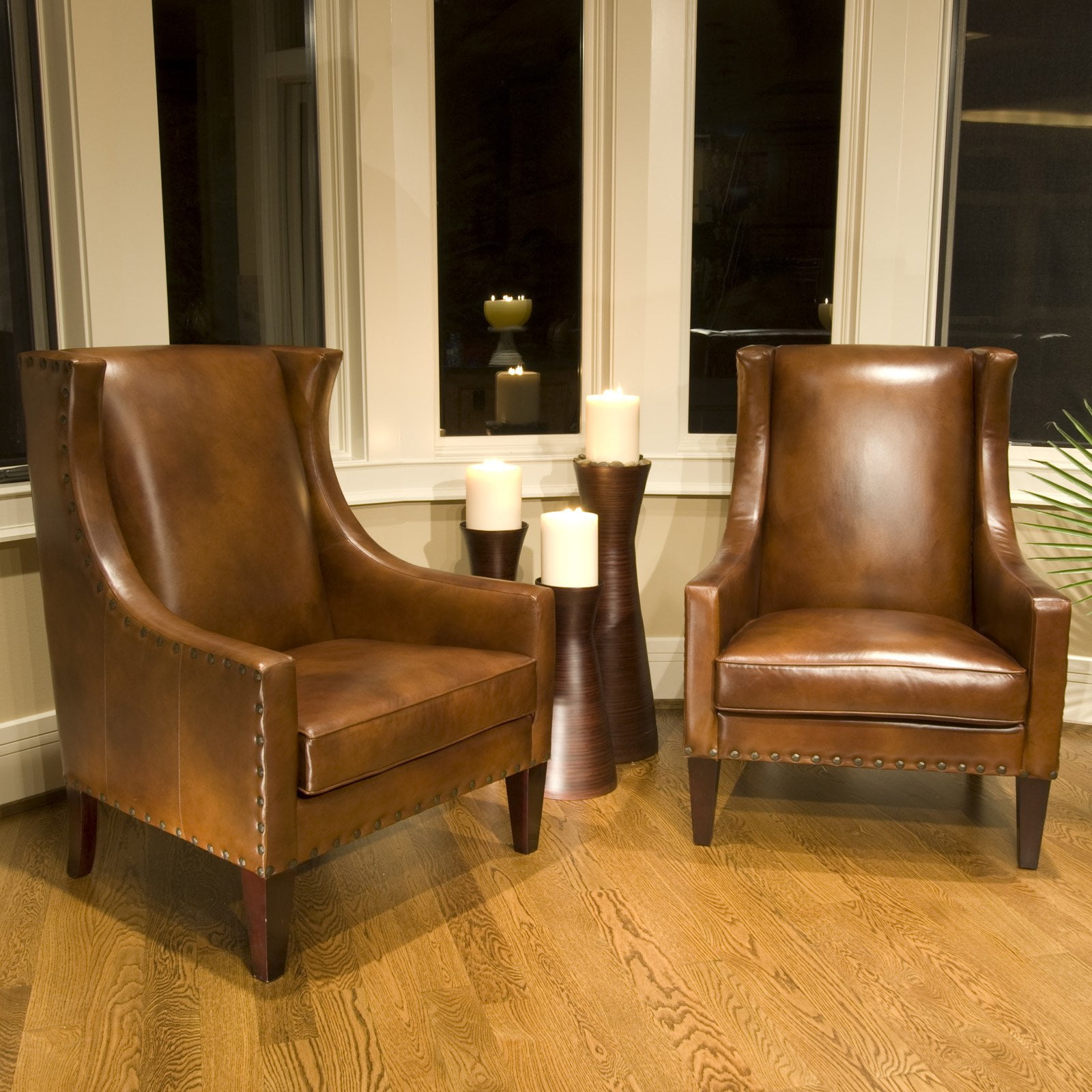 Top grain leather accent chair sale