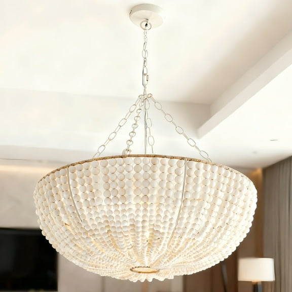 Bristol Wood Bead Chandelier