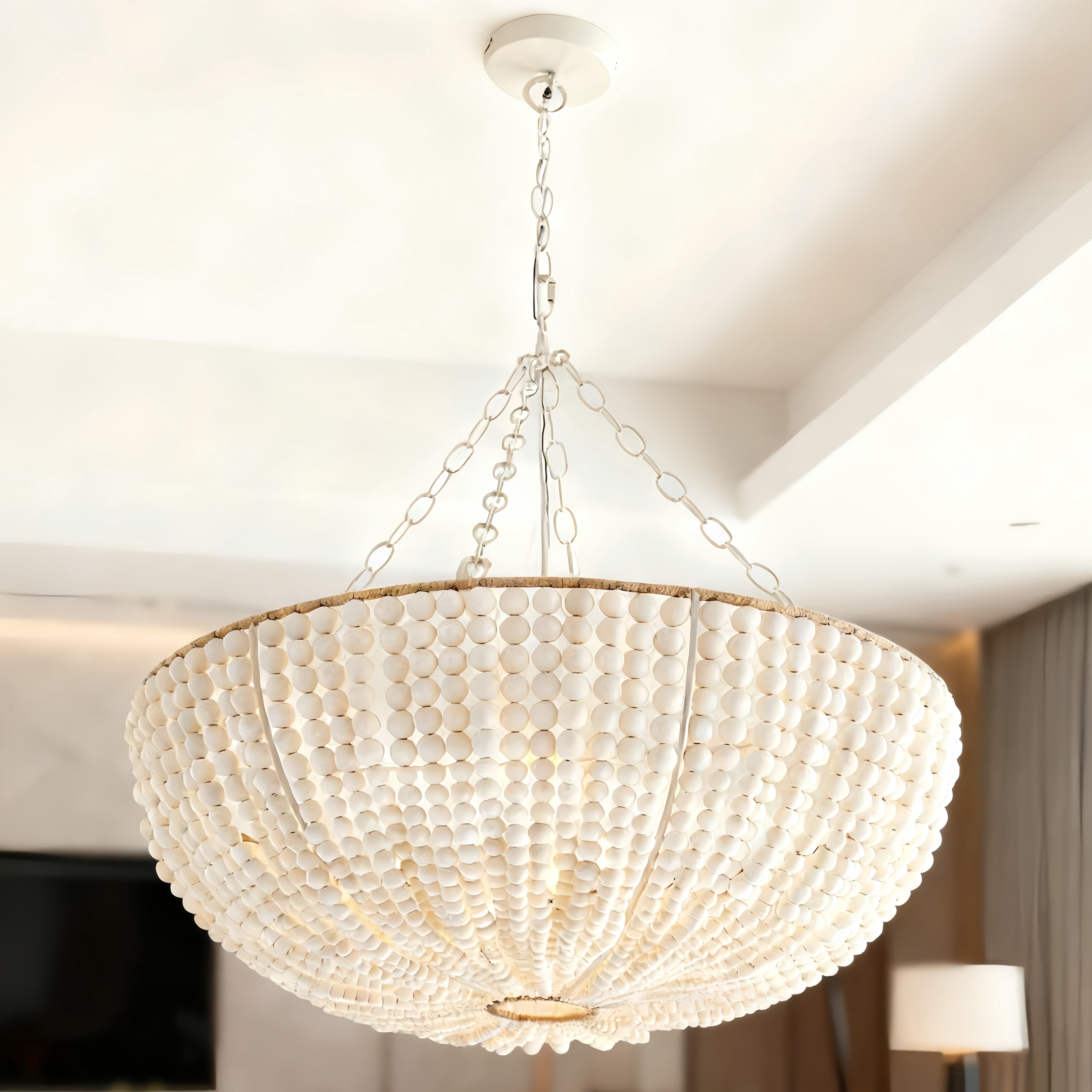 Bristol Wood Bead Chandelier