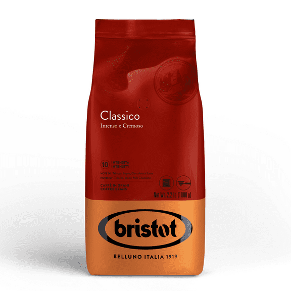 Bristot Classico Intenso e Cremoso Espresso Beans - Medium Roast Italian Espresso Beans - 2.2lb/1000g