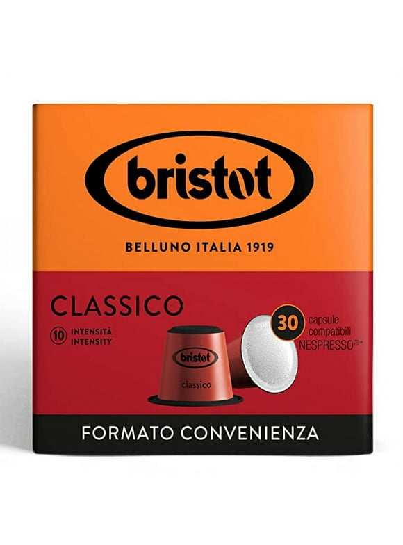 Bristot Classico - Medium Roast Espresso Capsules Compatible with Nespresso Original Machines | Pack of 30