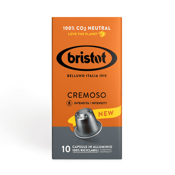 Bristot Cremoso Aluminium Capsules Compatible with  Original Line Machines | Medium Roast | 100% Recyclable | Pack of 10