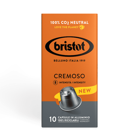 Bristot Cremoso Aluminium Capsules Compatible with Original Line Machines | Medium Roast | 100% Recyclable | Pack of 10