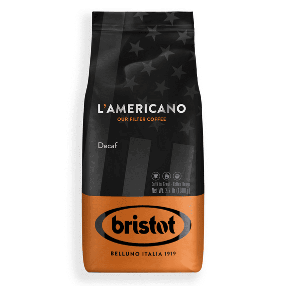 Bristot L‘americano DECAF Filter Coffee - Italian Coffee Beans - Medium Roast - 2.2lbs/1kg