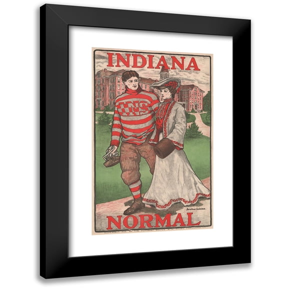 Bristow Adams 11x14 Black Modern Framed Museum Art Print Titled - Indiana Normal (1903)
