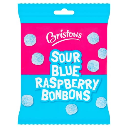 Bristows Sour Blue Raspberry Bon Bons 100g, British Import (Pack of 6)