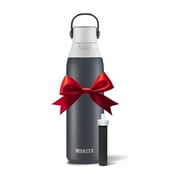 Brita 20 oz Carbon Premium Stainless Steel Leak Proof Filtered Insulated Water Bottle with Straw
