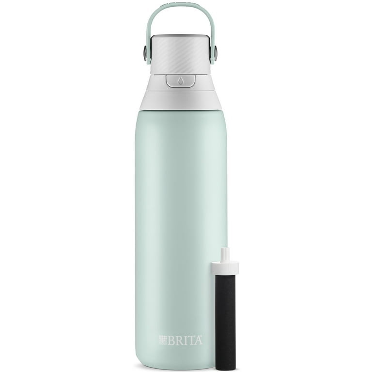 Brita 20 oz Glacier Premium Stainless Steel Leak Proof Filtered Insulated  Water Bottle with Straw 