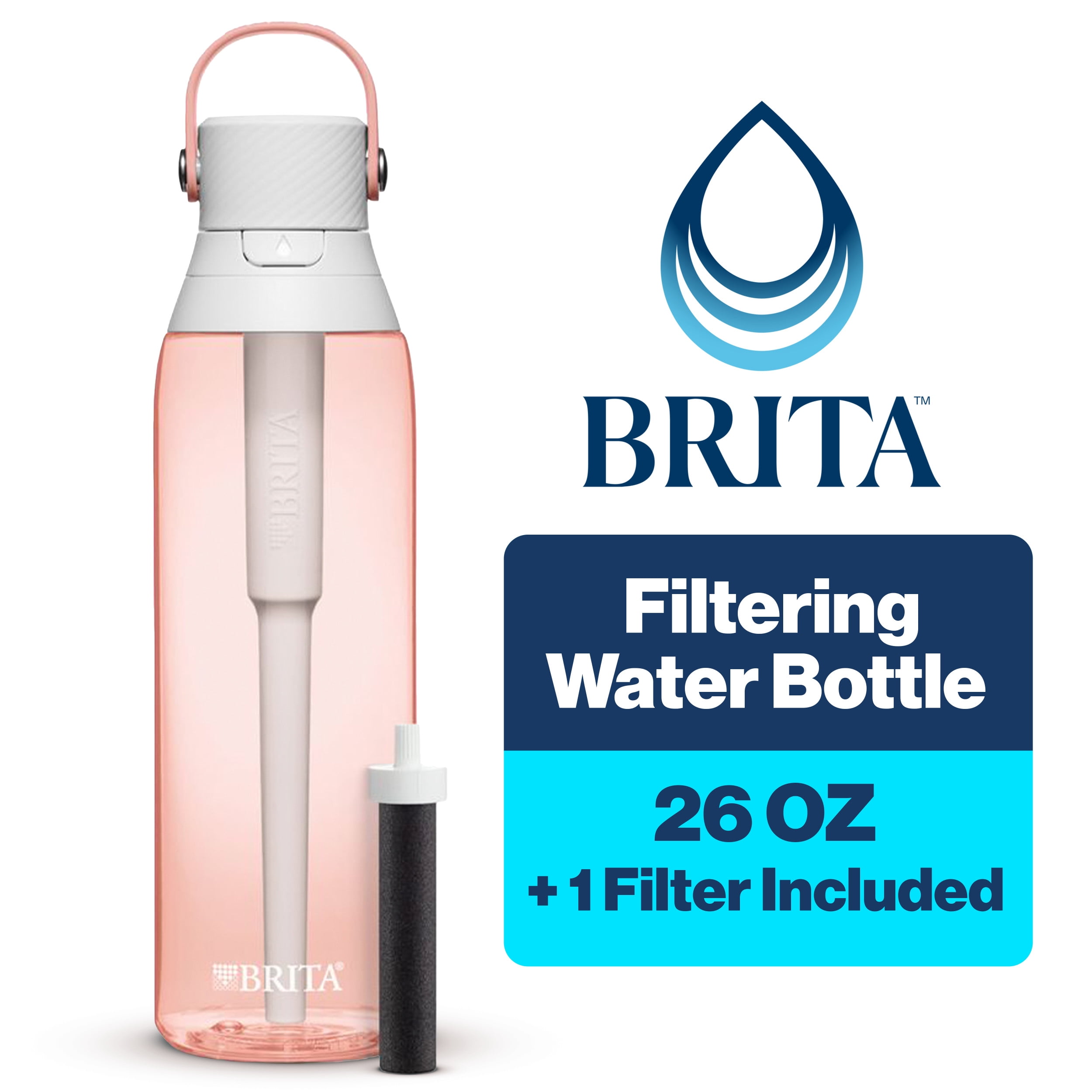 Brita 23.7 Ounce Hard Sided Water Bottle with 1 Filter, BPA Free, Gray –  Kitchen Hobby