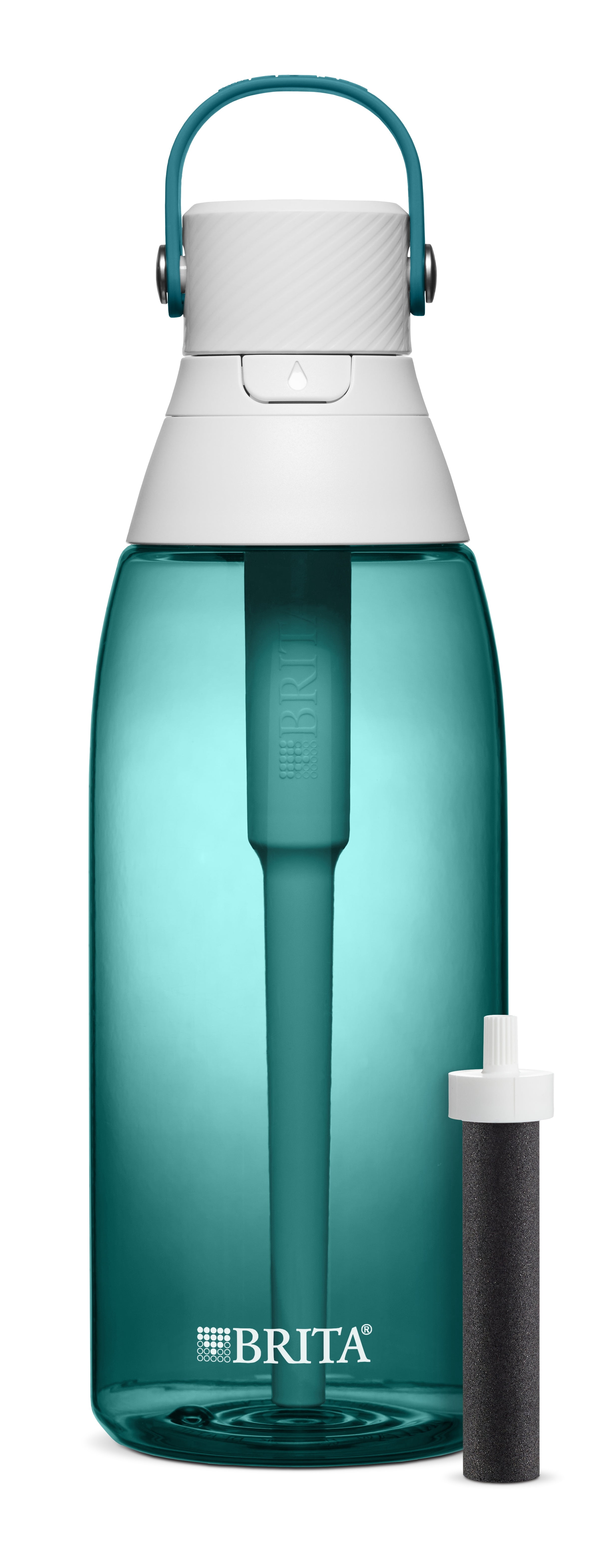 Brita? Water Bottle with Filter, 36 Ounce Premium Filtered Water Bottle, BPA Free, Sea Glass