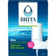 Brita Elite Water Filtration Faucet Mount System, White, Reduces Lead, Includes 1 Replacement Filter