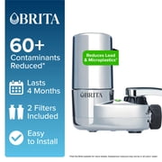 Brita Elite Chrome, Faucet Water Filter System, 2 Replacement Filters, Reduces Lead