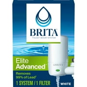 Brita Elite Water Filtration Faucet Mount System, White, Reduces Lead, BPA Free, Includes 1 Replacement Filter