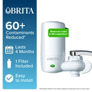 Brita Elite Advanced White, Faucet Water Filter System, 1 Replacement Filter, Reduces Lead