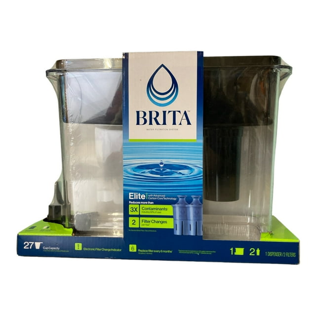 Brita Elite Fridge Friendly 27 Cup Filtered Water Dispenser with 2