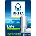 Brita Faucet Mount Water Filter System, Chrome, No-Wait Filtration, Easy Install, Multi-Use Tap Water Filter for Kitchens, Bathrooms & Small Spaces