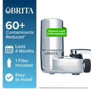 Brita Elite Chrome, Faucet Water Filter System, 1 Replacement Filter, Reduces Lead
