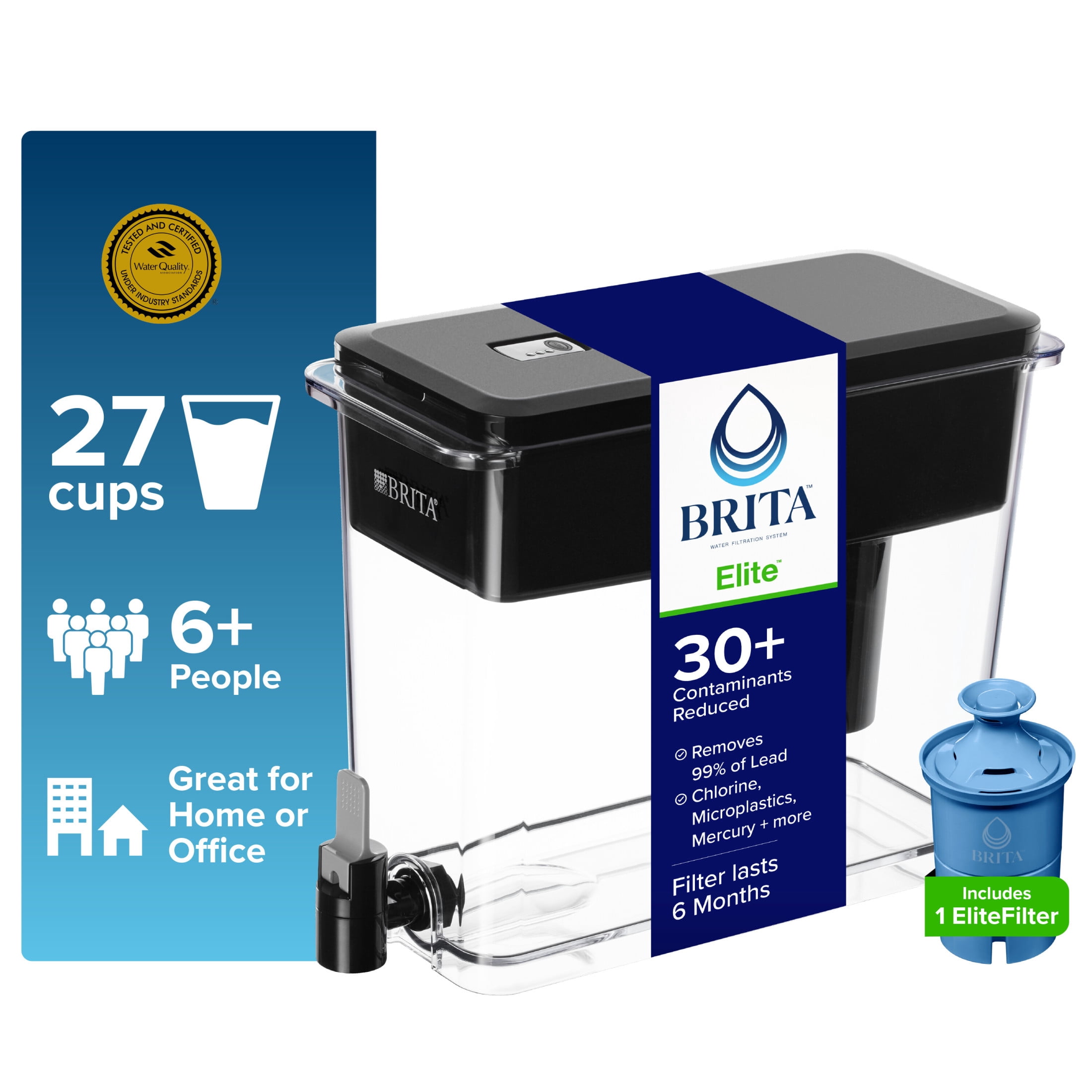 Brita Water Dispenser, 27 Cup UltraMax, BPA Free Black - Walmart.com