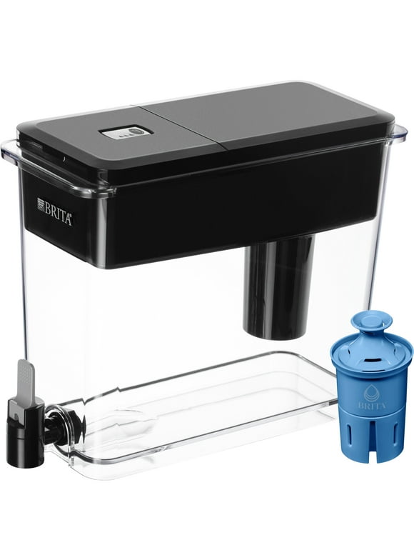 Brita Extra Large Ultramax 27 Cup Black Filtered Water Dispenser with 1 Elite Filter
