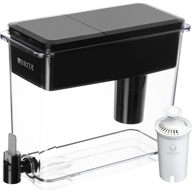Brita Extra Large Ultramax 27 Cup Black Filtered Water Dispenser with 1