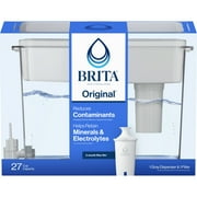 Brita Extra Large Ultramax 27 Cup Grey Filtered Water Dispenser with 1 Standard Filter