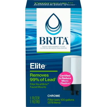 Brita Faucet Mount System Replacement Filter, Reduces Lead, Made Without BPA, Chrome, 1 Count