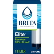 Brita Elite Chrome Replacement Water Filter, Compatible with Brita Faucet Water Filter Systems 1 Pack, Reduces Lead