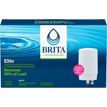 Brita Faucet Mount System Replacement Filter, Reduces Lead, Made Without BPA, White, 3 Count