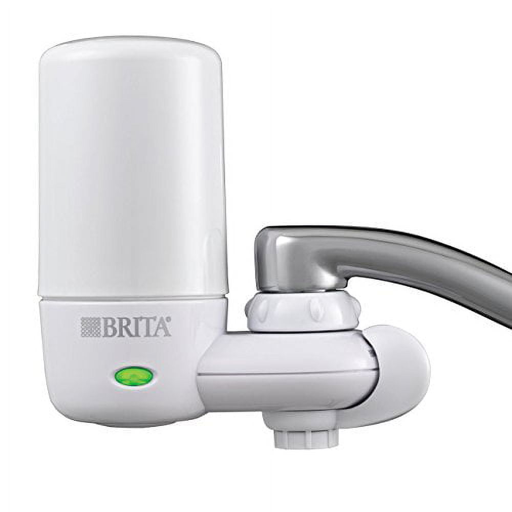 Brita Faucet Water Filter System with Light Indicator, White