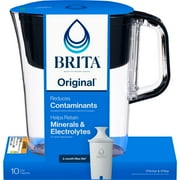 Brita Large 10 Cup Black Tahoe Water Filter Pitcher with 1 Standard Filter, Made Without BPA