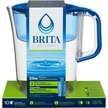 Brita Large 10 Cup Blue Tahoe Water Filter Pitcher with 1 Brita Elite Filter