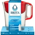 thumbnail image 1 of Brita 10 Cup Large Plastic Water Filter Pitcher, Red, BPA Free with 1 Standard Brita Filter, 1 of 12