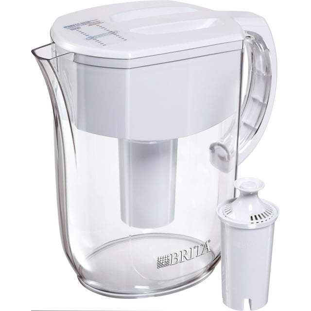 Brita Large 10 Cup Water Filter Pitcher with 1 Standard Filter, BPA Free Everyday, White