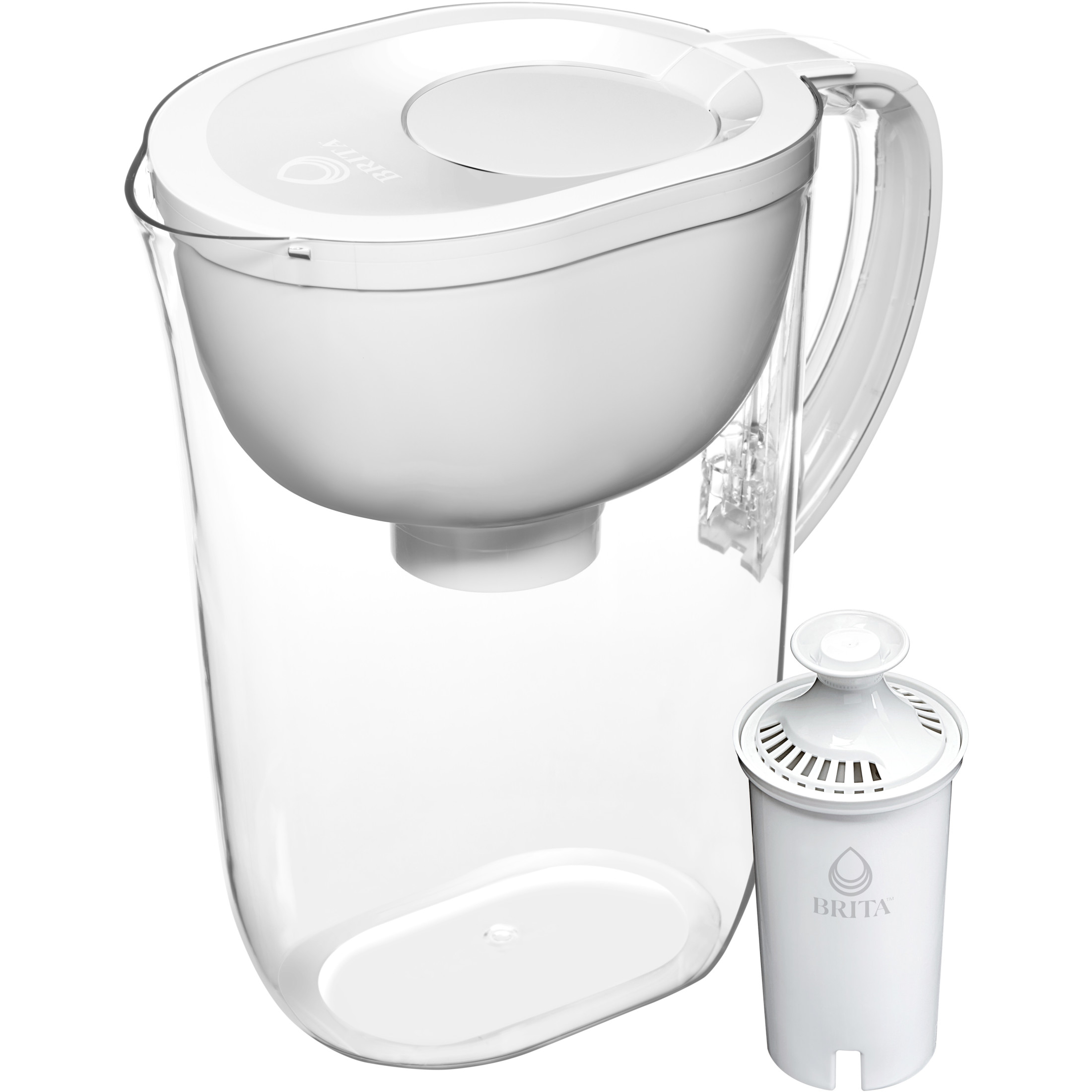 Brita Large 10 Cup Water Filter Pitcher with 1 Standard Filter, BPA Free, Everyday, White - image 1 of 10