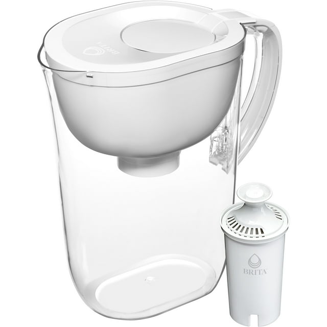 Brita Large 10 Cup Water Filter Pitcher with 1 Standard Filter, BPA Free, Everyday, White