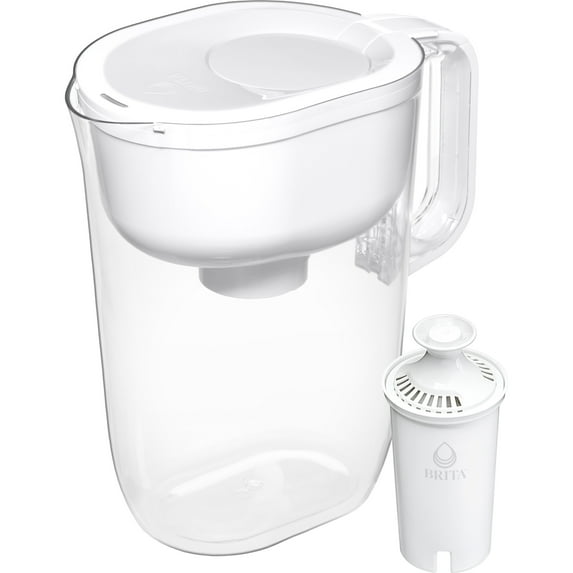 Brita Large 10 Cup Water Filter Pitcher with 1 Standard Filter, Made Without BPA, Huron, White