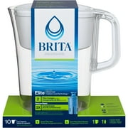 Brita Large 10 Cup White Tahoe Water Filter Pitcher with 1 Brita Elite Filter